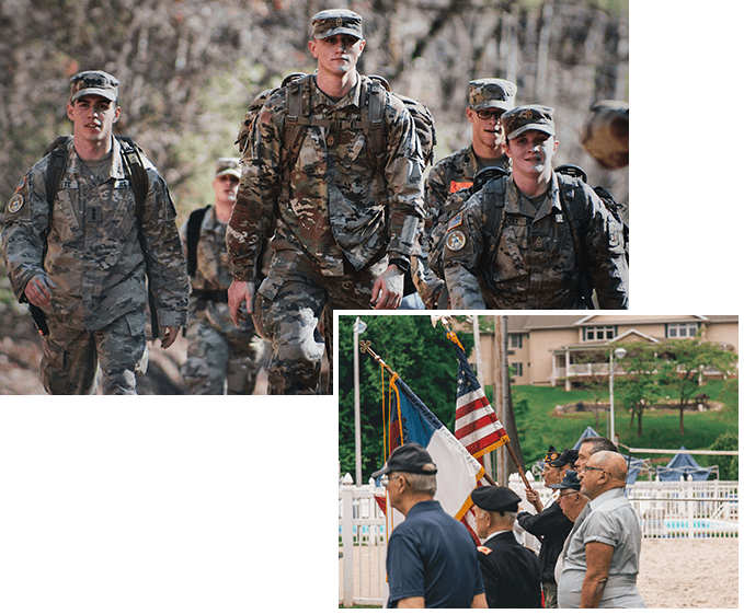 A group of soldiers standing next to each other.